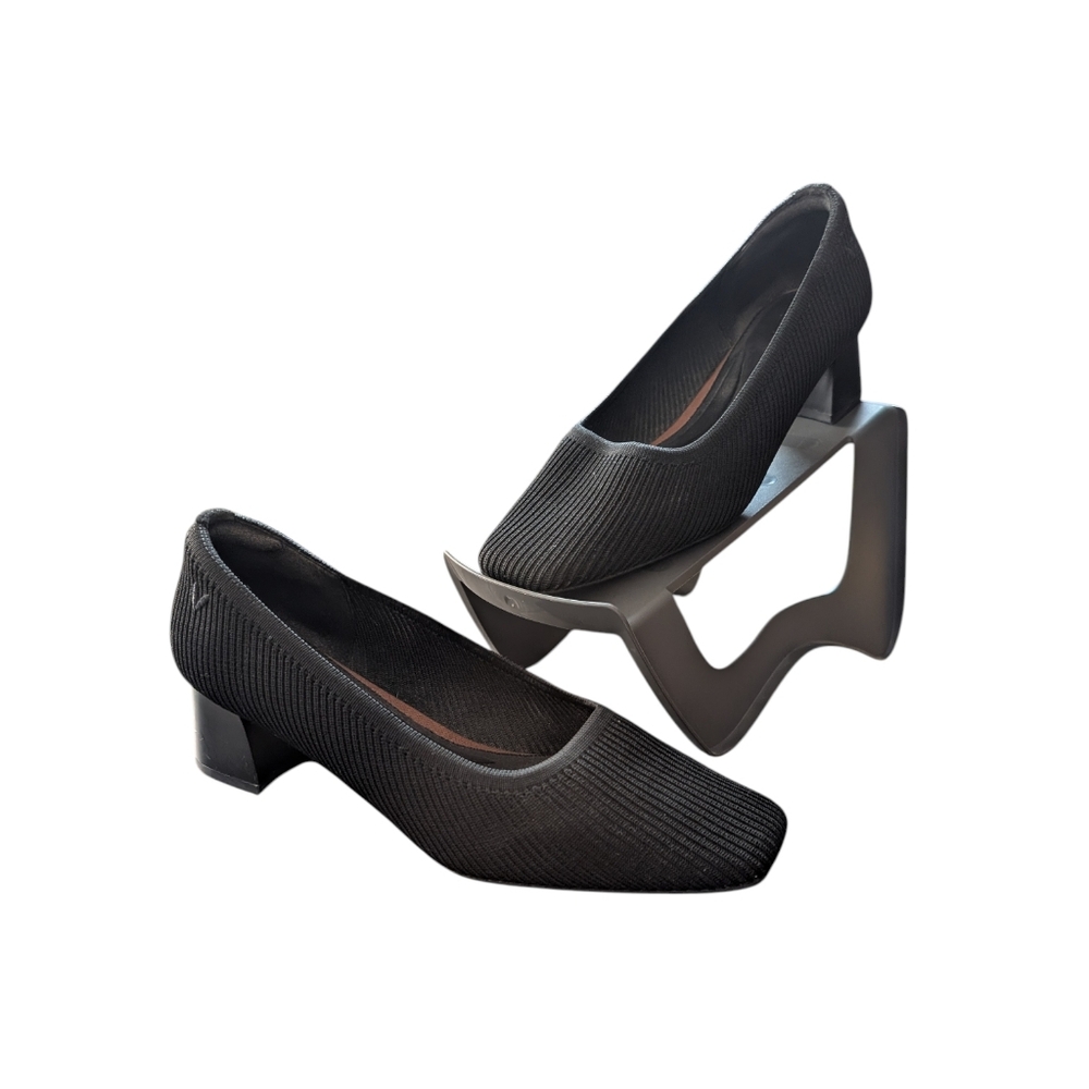 Vivaia Melody Square Toe Heels in Solid Black
